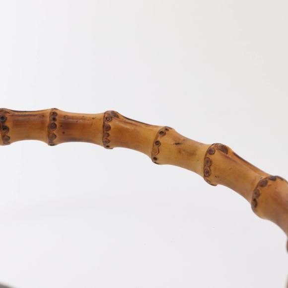 GUCCI Bamboo Hand Bag Leather 2way Brown Gold 001 1638 200047 Auth 89710 - Picture 8 of 16